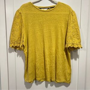 Boden Broderie Linen Eyelet Women's Top Size 14